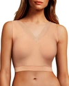 Chantelle Softstretch Lace-trim Padded Bra Top In Nude Blush