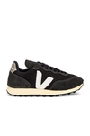 Veja Rio Branco Leather-trimmed Suede And Mesh Sneakers In Black  White  & Oxford Grey