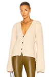 Khaite Woman Cardigan Ivory Size Xs Cashmere In Custard