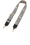 Loewe Anagram Loop Cotton And Leather Bag Strap In Navy & Black