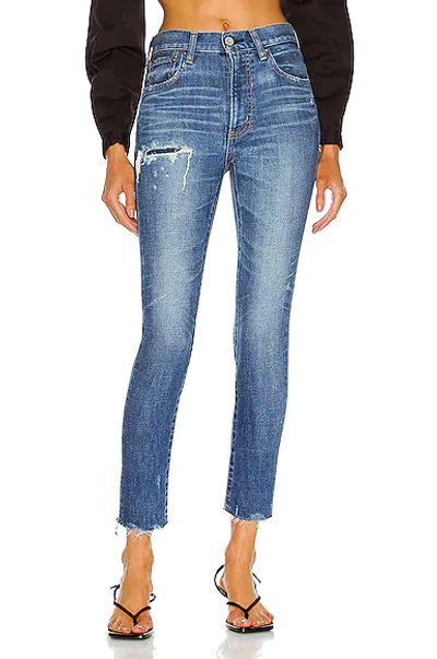 Moussy Vintage Hammond Skinny High-waisted Jeans In Blue