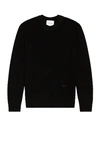 Frame The Crew Neck Cashmere Sweater In Black