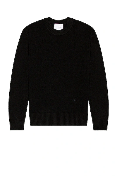 Frame The Crew Neck Cashmere Jumper In Black