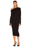 TOM FORD CASHMERE RIBBED OFF THE SHOULDER MIDI DRESS,TFOF-WD7