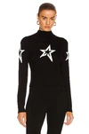 Perfect Moment Cable Underwear Sweater Black In Black