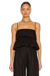 MATTHEW BRUCH FOR FWRD STRUCTURE BANDEAU RUFFLE TOP,MUCF-WS15