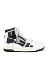 Amiri Skel Bones High-top Leather Sneakers In White & Black