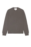 Frame Cotton Duofold Long Sleeve Cotton T-shirt In Cement Gray