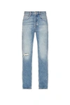 Frame Distressed Straight Jean In Blue
