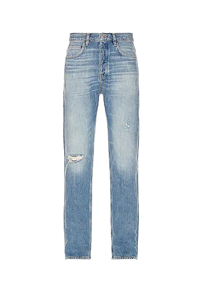 Frame Distressed Straight Jean In Vintage Blue