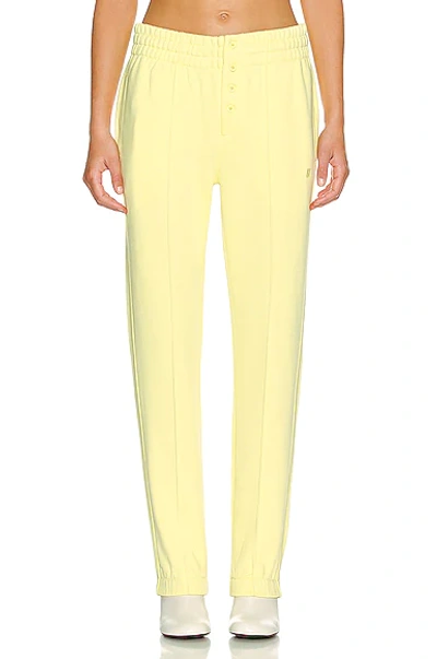 Helmut Lang Logo-embroidered Buttoned Track Pants In Yellow