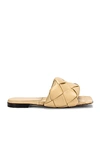 Bottega Veneta Quilted Leather Lido Flat Sandals In Porridge