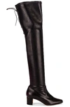 Manolo Blahnik Giovannanu Leather Over-the-knee Lace Boots In Black