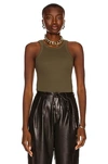 Totême Espera Rib Stretch Organic Cotton Tank In Forest