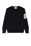 THOM BROWNE SUSTAINABLE MERINO CLASSIC CREW SWEATER,TMBX-MK146