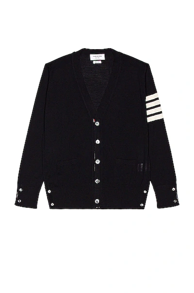 Thom Browne Sustainable Merino Classic Cardigan Sweater In Navy