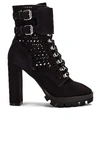Alaïa Perforated Military Boots In Noir