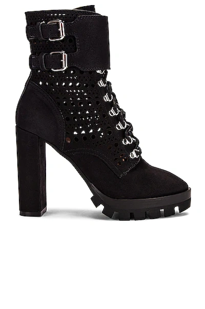 Alaïa Perforated Military Boots In Noir