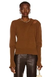 AISLING CAMPS RECYCLED CASHMERE DRAPED CREWNECK SWEATER,AISF-WK4