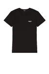 Balmain Flocked Logo Short-sleeve T-shirt In Black