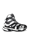 Balenciaga Men's Track Hike High Top Sneakers In White & Black