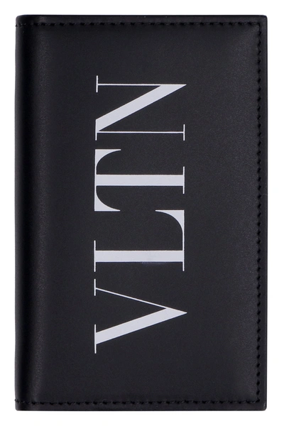 Valentino Garavani Valentino Vltn Print Cardholder In Black