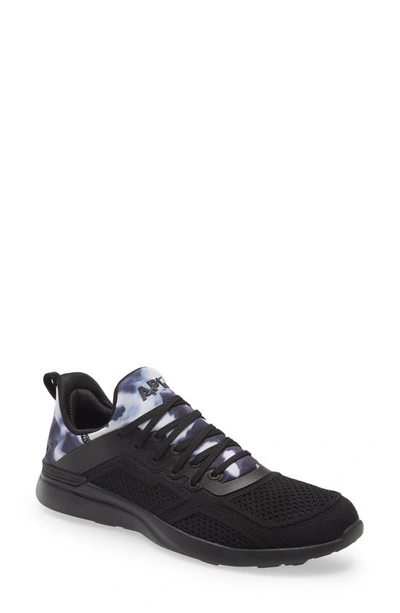 Apl Athletic Propulsion Labs Techloom Tracer Knit Training Shoe In Black / White / Tie Dye