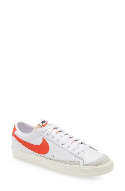 Nike Blazer Low '77 Sneaker In White/ Orange