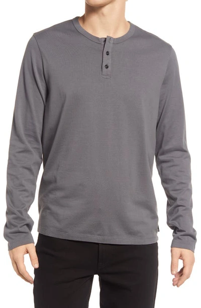 Ag Bryce Long Sleeve Henley Shirt In Slate Sky