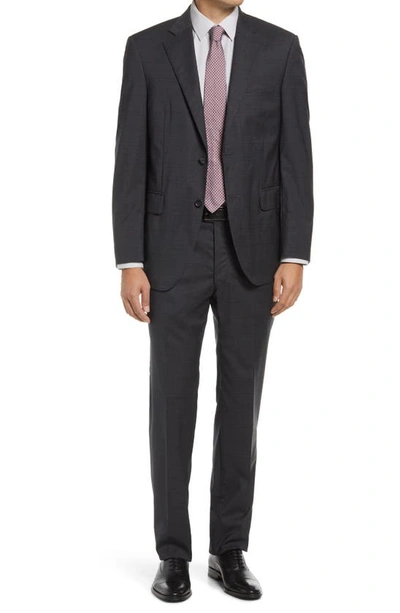 Peter Millar Classic Fit Stretch Wool Suit In Charcoal