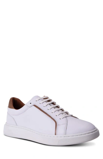 Gordon Rush Men's Devon Premium Lace Up Trainers In White/tan