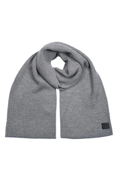Allsaints Traveling Ribbed Scarf In Grey Marled