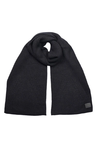 Allsaints Traveling Ribbed Scarf In Black