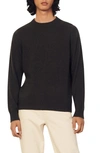 Sandro Crewneck Cashmere Sweater In Charcoal Grey