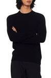 Sandro Mens Navy Blue Crewneck Wool-blend Jumper M In Navy Blue