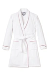 PETITE PLUME CONTRAST PIPING COTTON ROBE,AMRWR