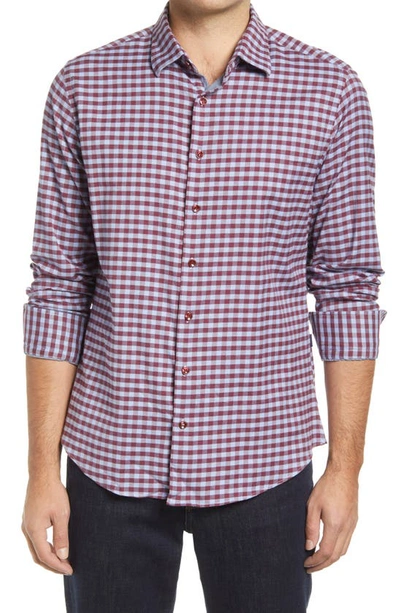 Stone Rose Dry Touch® Check Performance Flannel Button-up Shirt In Purple