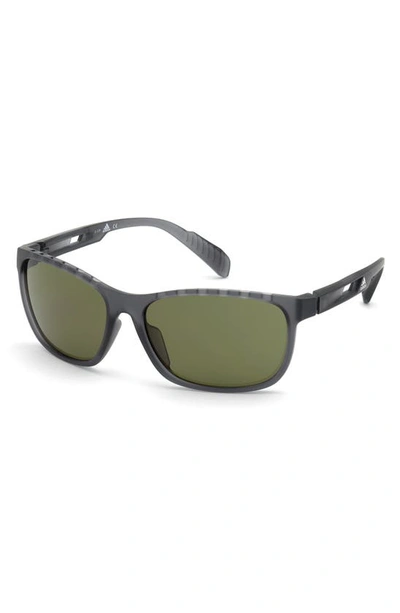 Adidas Originals 63mm Square Injected Sunglasses In Grey Other Green