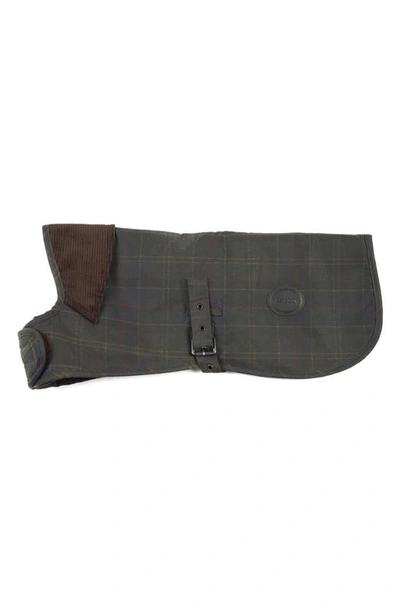 Barbour Waxed Cotton Dog Coat In Classic Tartan