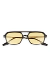 Fifth & Ninth Jordan 60mm Aviator Sunglasses In Black/ Yellow