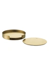 Orrefors Peak 4-piece Metal Padded Non Slip Coasters Set In Gold