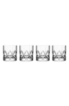 ORREFORS ORREFORS PEAK SET OF 4 DOUBLE OLD FASHIONED GLASSES,6311140