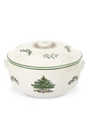 Spode Portmeirion X Ted Baker  Christmas Tree Round Covered Baking Dish In Green