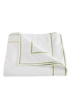 Matouk Ansonia Cotton Percale Duvet Cover In White/ Leaf