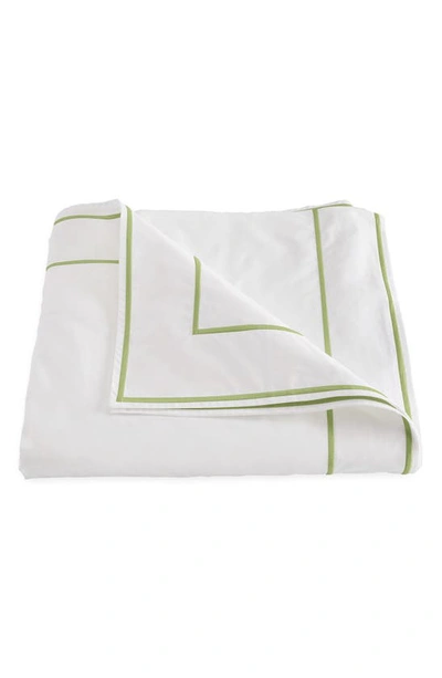 Matouk Ansonia Cotton Percale Duvet Cover In White/ Leaf