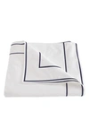 Matouk Ansonia Percale Duvet Cover, Full/queen In White/ Navy