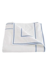Matouk Ansonia Percale Duvet Cover, Full/queen In White/ Ocean