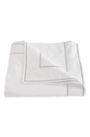 Matouk Ansonia Cotton Percale Duvet Cover In White/ Sterling
