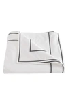 Matouk Ansonia Percale Duvet Cover, Full/queen In White/ Charcoal