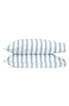 Matouk Attleboro Stripe Print 500 Thread Count Cotton Pillowcases In Prussian Blue